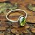 Anel de Prata 925 Gota com Pedra Peridoto - Imagem 1