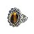 Anel de Prata 950 com Pedra Natural Olho de Tigre - T003 - Imagem 1
