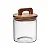 POTE DE VIDRO COM TAMPA DE ACACIA 700ML - Imagem 1