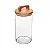 POTE DE VIDRO COM TAMPA DE ACACIA 1,250L - Imagem 1