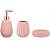 Conjunto para banheiro rosa e cobre em cerâmica 3 peças - Imagem 1