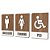 Kit 3 Placas Sinalização Indicativa Para Banheiro - PcD - Imagem 1