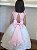 Vestido de Princesa Bordado em Perolas Rosa - Infantil - Imagem 3
