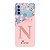 Capinha para Moto G31 Anti Impacto Personalizada - Delicate Flowers Rosa com nome e fundo transparente - Imagem 1