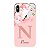 Capinha para iPhone Xs Anti Impacto Personalizada - Delicate Flowers Rosa com nome e fundo transparente - Imagem 1