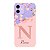 Capinha para iPhone 12 Mini Anti Impacto Personalizada - Delicate Flowers Rosa com nome e fundo transparente - Imagem 1