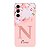 Capinha para Samsung S23 Anti Impacto Personalizada - Delicate Flowers Rosa com nome e fundo transparente - Imagem 1