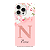 Capinha para iPhone 15 Pro Max Anti Impacto Personalizada - Delicate Flowers Rosa com nome e fundo transparente - Imagem 1
