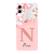 Capinha para Samsung A05 Anti Impacto Personalizada - Delicate Flowers Rosa com nome e fundo transparente - Imagem 1