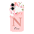 Capinha para iPhone 16 Plus Anti Impacto Personalizada - Delicate Flowers Rosa com nome e fundo transparente - Imagem 1