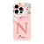 Capinha para iPhone 16 Pro Anti Impacto Personalizada - Delicate Flowers Rosa com nome e fundo transparente - Imagem 1