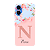 Capinha para iPhone 17 Anti Impacto Personalizada - Delicate Flowers Rosa com nome e fundo transparente - Imagem 1