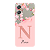 Capinha para Moto G06 Anti Impacto Personalizada - Delicate Flowers Rosa com nome e fundo transparente - Imagem 1