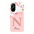 Capinha para Xiaomi Poco F7 Anti Impacto Personalizada - Delicate Flowers Rosa com nome e fundo transparente - Imagem 1