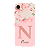 Capinha para iPhone 17e Anti Impacto Personalizada - Delicate Flowers Rosa com nome e fundo transparente - Imagem 1