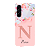 Capinha para Samsung A37 Anti Impacto Personalizada - Delicate Flowers Rosa com nome e fundo transparente - Imagem 1