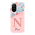 Capinha para Xiaomi Poco C71 Anti Impacto Personalizada - Delicate Flowers Rosa com nome e fundo transparente - Imagem 1