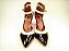 Scarpin Alto Chic Preto e Branco Verniz Fivela Tornozelo - Imagem 3