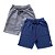 Kit 2 Bermudas Infantil Menino Jokenpô Cinza e Azul - Imagem 1