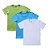 Kit 3 Camisetas Infantil Menino Jokenpô - Verde+Azul+Branca - Imagem 1