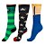 Meia Infantil 3/4 Jokenpô Colorida Kit 3 Pares - Estrela+Listra Verde+Amarela - Imagem 1