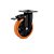 Rodízio Polietileno Base Giratório C/Freio 125mm Laranja COLSON 43131332330500004800 - Imagem 1