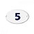 Numero Oval "5" Chapa Esmaltado CAIADO Kit c/10Pçs - Imagem 1