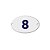 Numero Oval "8" Chapa Esmaltado CAIADO Kit c/10Pçs - Imagem 1