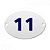 Numero Oval "11" Chapa Esmaltado CAIADO Kit c/10Pçs - Imagem 1