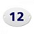 Numero Oval "12" Chapa Esmaltado CAIADO Kit c/10Pçs - Imagem 1