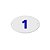 Numero Oval "1" PVC CAIADO Kit c/25Pçs - Imagem 1