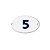 Numero Oval "5" PVC  CAIADO Kit c/25Pçs - Imagem 1