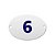 Numero Oval "6/9" PVC CAIADO Kit c/25Pçs - Imagem 1