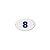 Numero Oval "8" PVC CAIADO Kit c/25Pçs - Imagem 1