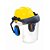 Capacete Acoplado Abafador + Viseira PLASTCOR Amarelo 70001320 - Imagem 1