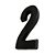 Número 3D PVC "2" Preto 13cm DEPLASTI - Imagem 1