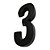 Número 3D PVC "3" Preto 13cm DEPLASTI - Imagem 1