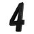 Número 3D PVC "4" Preto 13cm DEPLASTI - Imagem 1