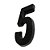 Número 3D PVC "5" Preto 13cm DEPLASTI - Imagem 1