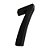 Número 3D PVC "7" Preto 13cm DEPLASTI - Imagem 1
