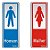 Placa Sinalizacao Aluminio "WC MASC\FEM" 2Pecas 6x15cm 120AN - Imagem 1