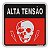 Placa Sinalização “ALTA TENSÃO“ Alumínio 12X12cm - Imagem 1