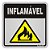 Placa Sinalização “INFLAMAVEL“ Alumínio 12X12cm - Imagem 1
