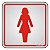 Placa Sinalização “SANITARIO FEMININO" Alumínio 15X15cm 120AD - Imagem 1