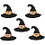 Aplique de Halloween Chapéu de Bruxa c/ Glitter c/ 5 Un. - Imagem 1