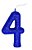 Vela de Aniversário Cintilante N°4 Azul Regina Un. - Imagem 1