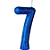 Vela de Aniversário Cintilante N°7 Azul Regina Un. - Imagem 1