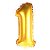 Balão Laminado Nº 1 Dourado C/ 40 Cm - Imagem 1