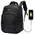 Mochila Bolsa Masculina Notebook Impermeável Reforçada Usb Cor Preto - Imagem 1