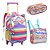 Mochila Escolar Infantil Rodinhas Gatinha Lancheira E Estojo - Imagem 1